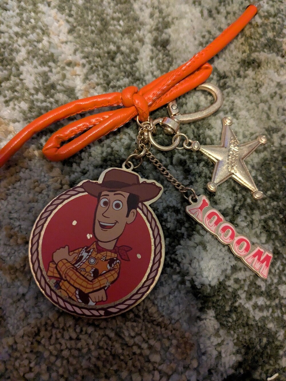 Toy Story "Woody" Orange Keychain With Charms